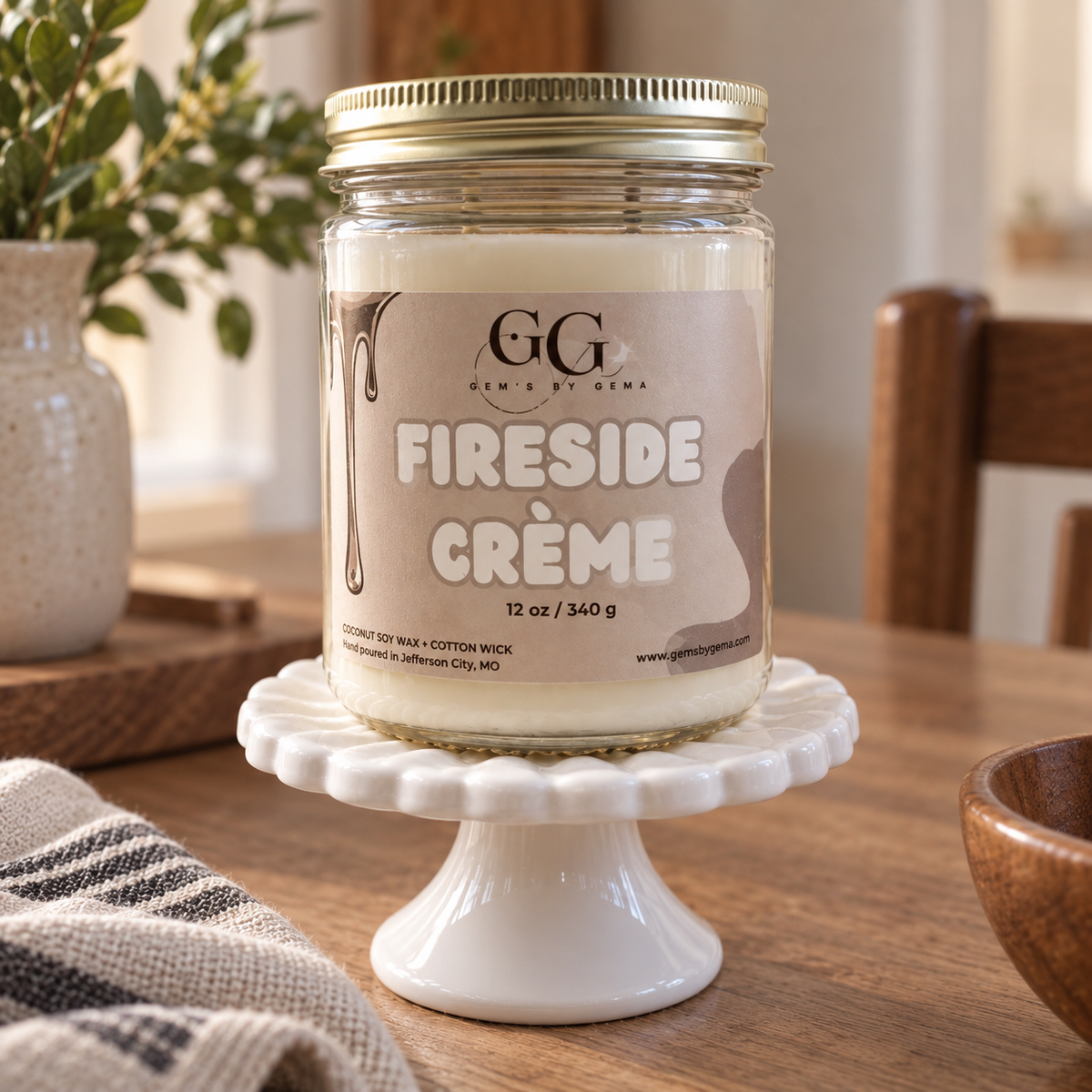 Fireside Creme Candle